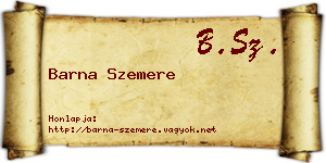 Barna Szemere névjegykártya